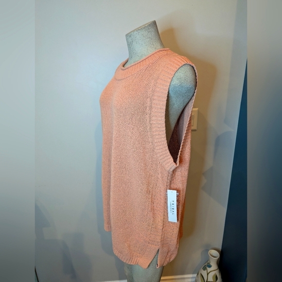 Tribal Sleeveless Cotton Round Neck Sweater Split Hem Coral/Clay Sz 3x NWT - Picture 5 of 17